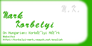 mark korbelyi business card